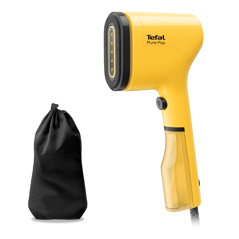 Tefal pure pop dt2026 hand garment steamer 1300w with tank 70ml yellow, , medium-null