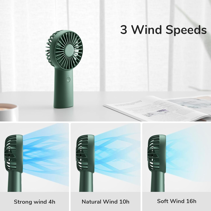 Jisulife portable personal fan fa20x green •rechargeable 4000mAh battery image number null