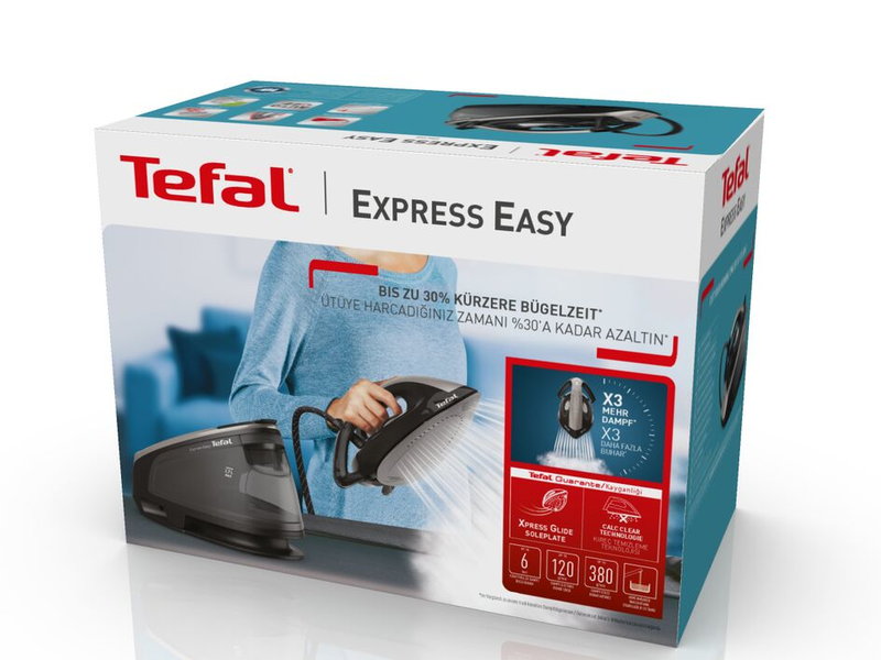 Tefal express easy sv6140 steam iron 2200w with continuous steam supply 120g/min-null