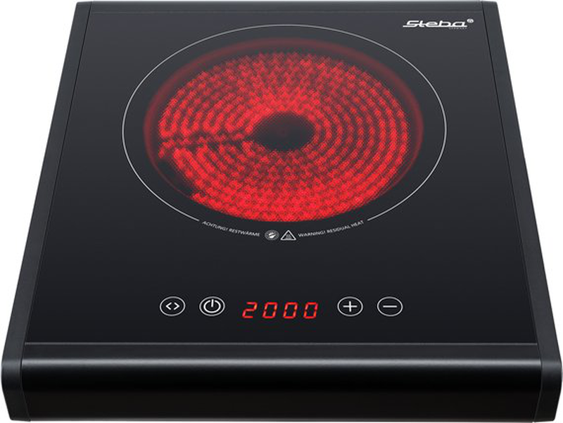 Steba hk 25 επιτραπέζια εστία κεραμική μονή μαύρη, , medium-null