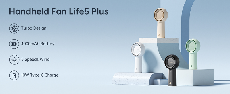 Jisulife portable personal fan fa43 white •patented turbocharged Airflow , , medium image number null