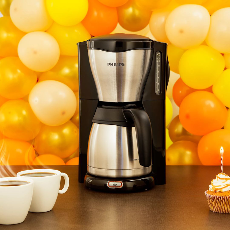 Philips café gaia καφετιέρα φίλτρου 1000w με χωρητικότητα 1.3l, κανάτα-θερμός & αυτόματη διακοπή inox hd7546/20, , medium-null
