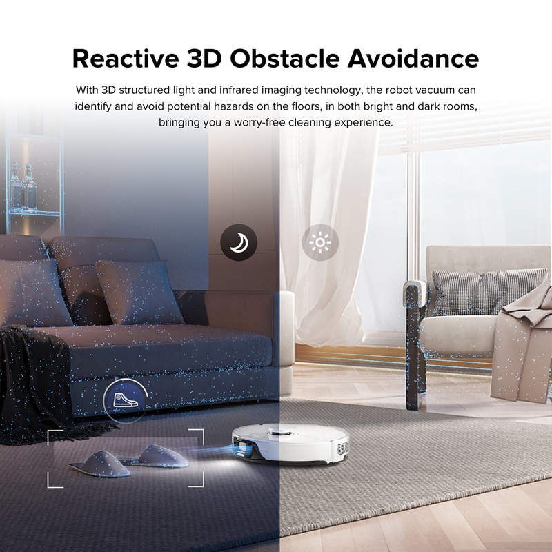 Roborock s8 robot vacuum with mapping carpet cleaning white-null