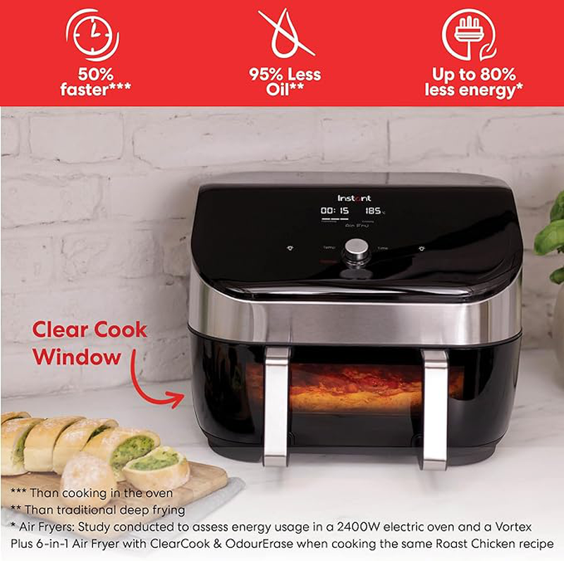 Instant vortex plus clearcook versazone Air fryer, 8.5l, stainless steel, , medium-null