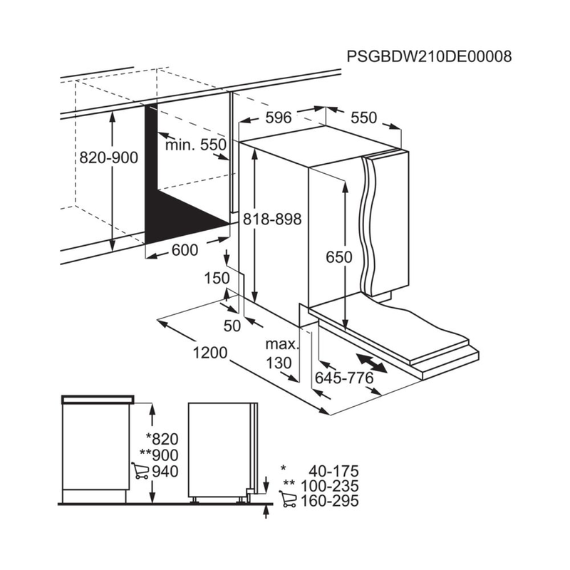 Aeg dishwasher integrated a-fsb5360cz, , medium-null