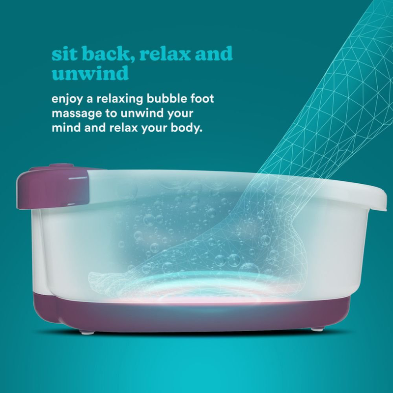 Homedics bubble mate foot spa συσκευή για ποδόλουτρο με μασάζ, πέτρα αφαίρεσης κάλων & προστατευτικό αντιεκτόξευσης νερού fb-55pb, , medium-null