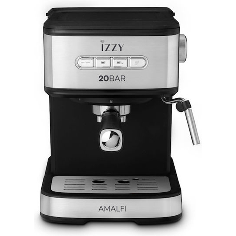 Izzy amalfi iz-6004 αυτόματη μηχανή espresso 1000w πίεσης 20bar μαύρη, , medium-null