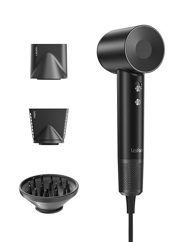 Laifen swift special - 110,000 rpm high-speed hair dryer - negative ionic blow - matte black (3 nozzles) image number null