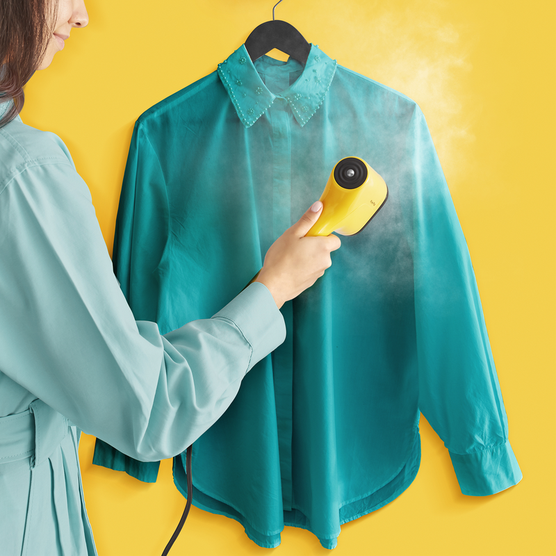 Tefal pure pop dt2026 hand garment steamer 1300w with tank 70ml yellow, , medium-null