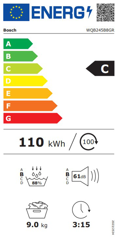 Bosch wqb245b8gr &sigma;&epsilon;&iota;&rho;ά 8 &sigma;&tau;&epsilon;&gamma;&nu;&omega;&tau;ή&rho;&iota;&omicron; &mu;&epsilon; &alpha;&nu;&tau;&lambda;ί&alpha; &theta;&epsilon;&rho;&mu;ό&tau;&eta;&tau;&alpha;&sigmaf; 9 kg, 5 &chi;&rho;&omicron;&nu;&iota;&alpha; &epsilon;&gamma;&gamma;&upsilon;&eta;&sigma;&eta;-null