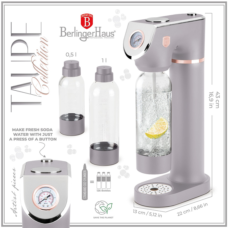 Product image: Soda maker with 2bottles and barometer berlinger haus bh8558, , medium-null