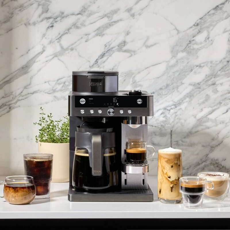 Ninja prestige dualbrew cfn802eu espresso machine 1550w 19bar for espresso and lungo black-null