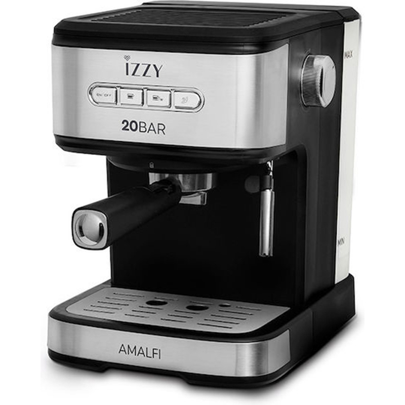 Izzy amalfi iz-6004 αυτόματη μηχανή espresso 1000w πίεσης 20bar μαύρη, , medium-null