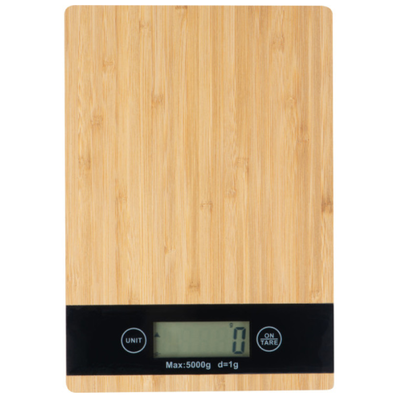Viosarp digital kitchen scaler bamboo style 5kg 23x16cm, , medium