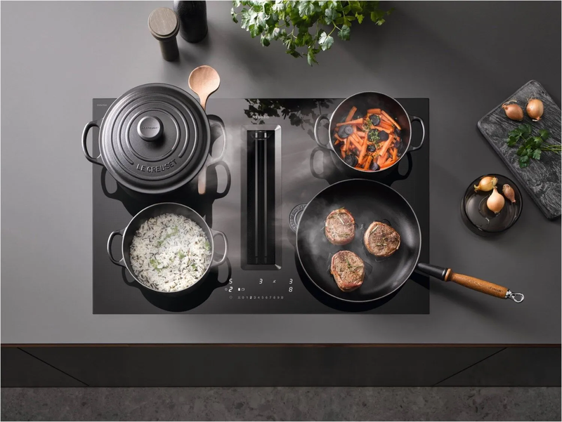 Miele induction hob with integrated vapour extraction  kmda7676 fl-a blackperfection, 12438920, , medium-null