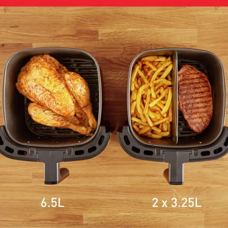 Moulinex easy fry & grill xxl Air fryer 2σε1 φριτέζα & ψησταριά αέρος 1830w με χωρητικότητα κάδου 6.5l, αφαιρούμενο διαχωριστικό, 8 προγράμματα & χρονόμετρο ez801d10, , medium-null