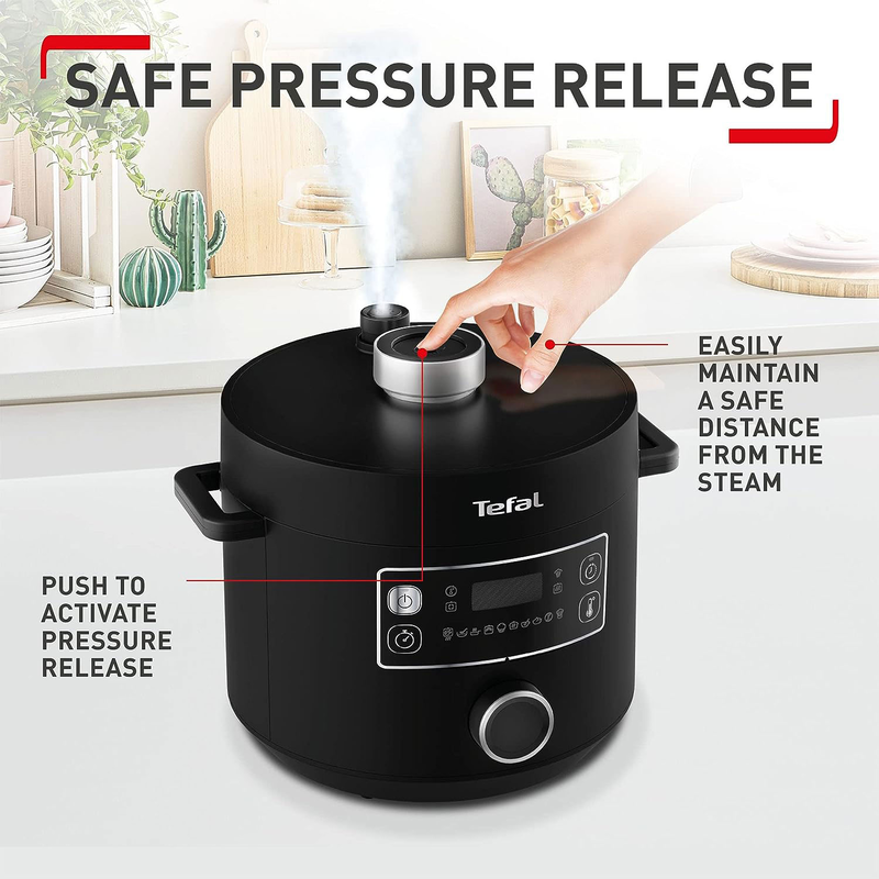 Tefal cy7548 turbo cuisine pressure cooker 4.8l 4 persons 10 programs 1000w, , medium image number null