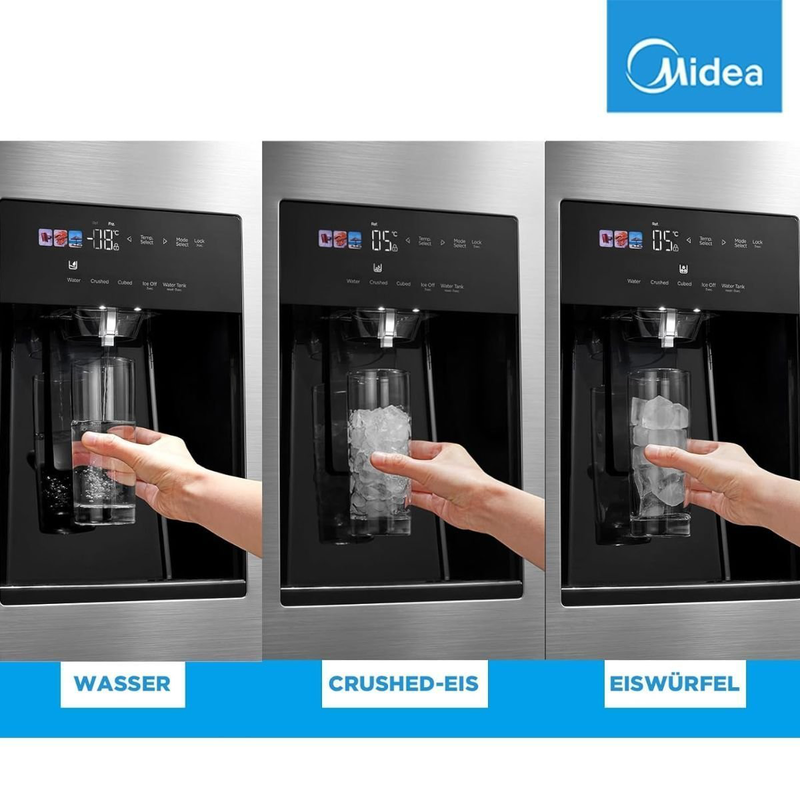 Midea &psi;&upsilon;&gamma;&epsilon;ί&omicron; side by side 573l dual inverter total no frost &mu;&epsilon; smart+ cooling, &delta;&iota;&alpha;&nu;&omicron;&mu;έ&alpha; &nu;&epsilon;&rho;&omicron;ύ & &pi;ά&gamma;&omicron;&upsilon; (&chi;&omega;&rho;ί&sigmaf; &sigma;ύ&nu;&delta;&epsilon;&sigma;&eta; &nu;&epsilon;&rho;&omicron;ύ), inox&nbsp;mdrs761myc46&nbsp;, , medium-null