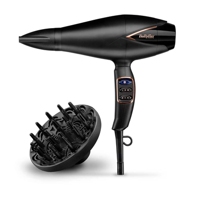 Babyliss d665e hair dryer 2200w, Black - Yellow, medium