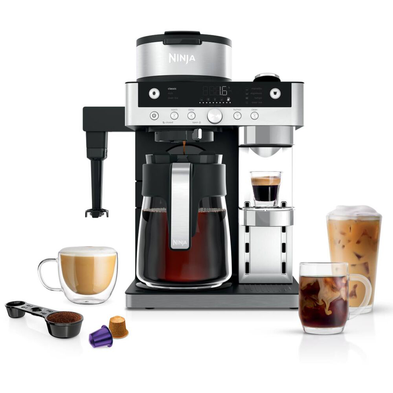 Ninja prestige dualbrew cfn802eu espresso machine 1550w 19bar for espresso and lungo black-null