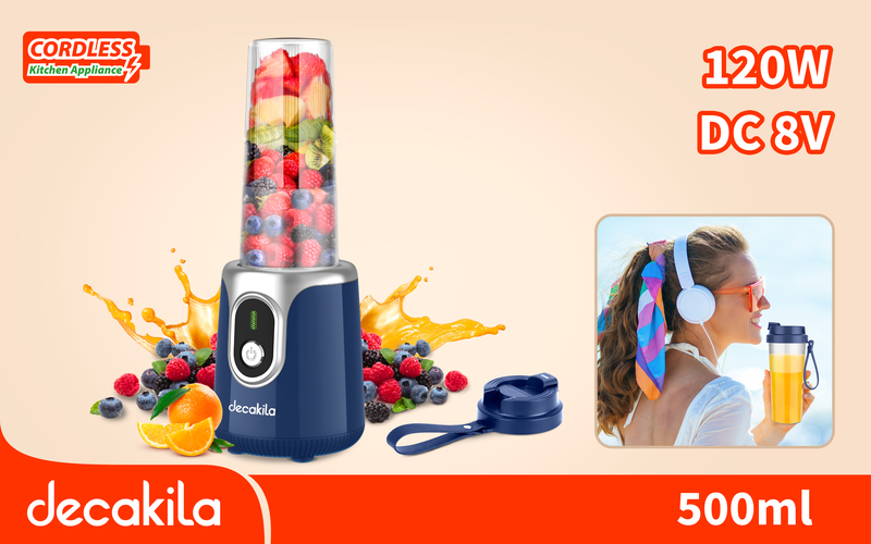 Cordless stand blender 300ml decakila, , medium-null