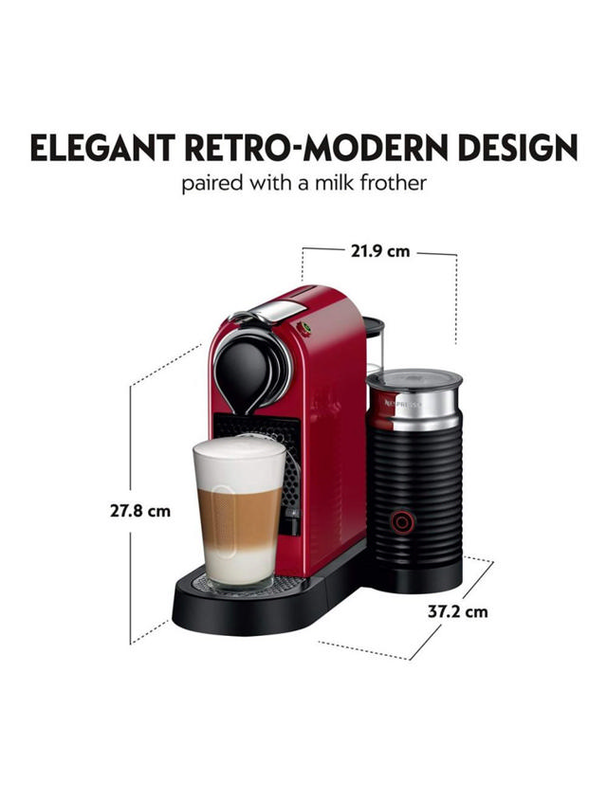 Nespresso citiz&milk espresso machine 1260w pressure 19bar for espresso and lungo cherry red-null