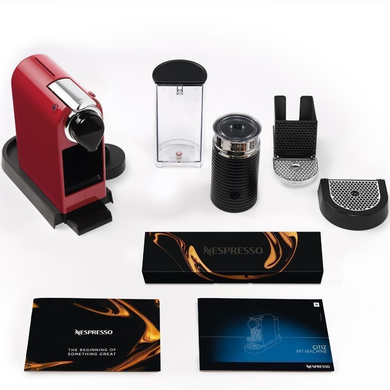 Nespresso citiz & milk espresso machine 1720w pressure 19bar for espresso and lungo cherry red, , medium-null