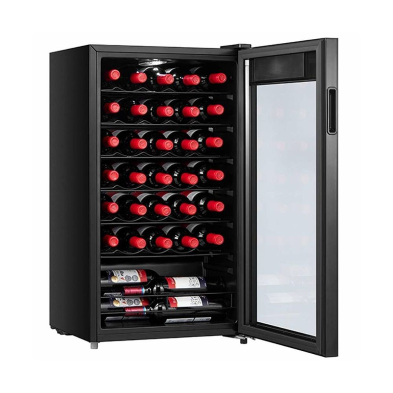 Midea συντηρητής κρασιών 34 φιαλών με uv glass door, ηλεκτρονικό έλεγχο & led φωτισμό,  μαύρο? Mdrw150fgg22 , , medium-null