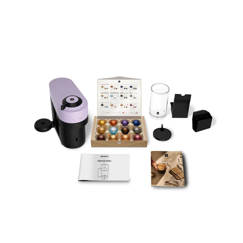 Nespresso vertuo pop espresso machine 1260w for latte macchiato and cappuccino lilac-null