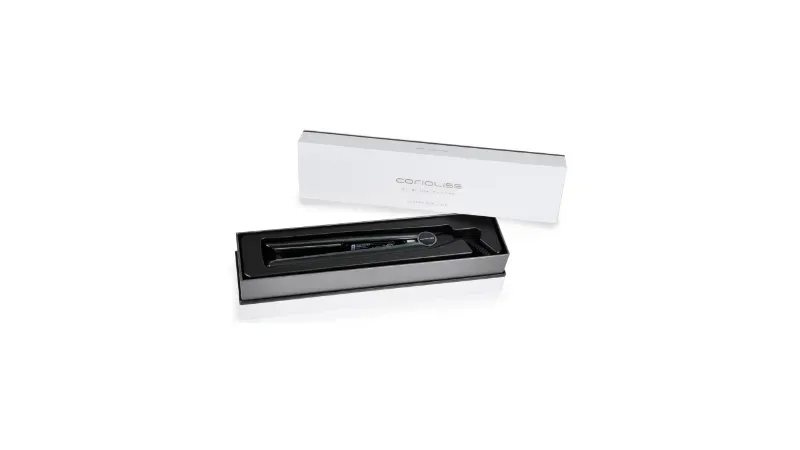 Corioliss c1 black soft touch chrome hair straightener, , medium-null
