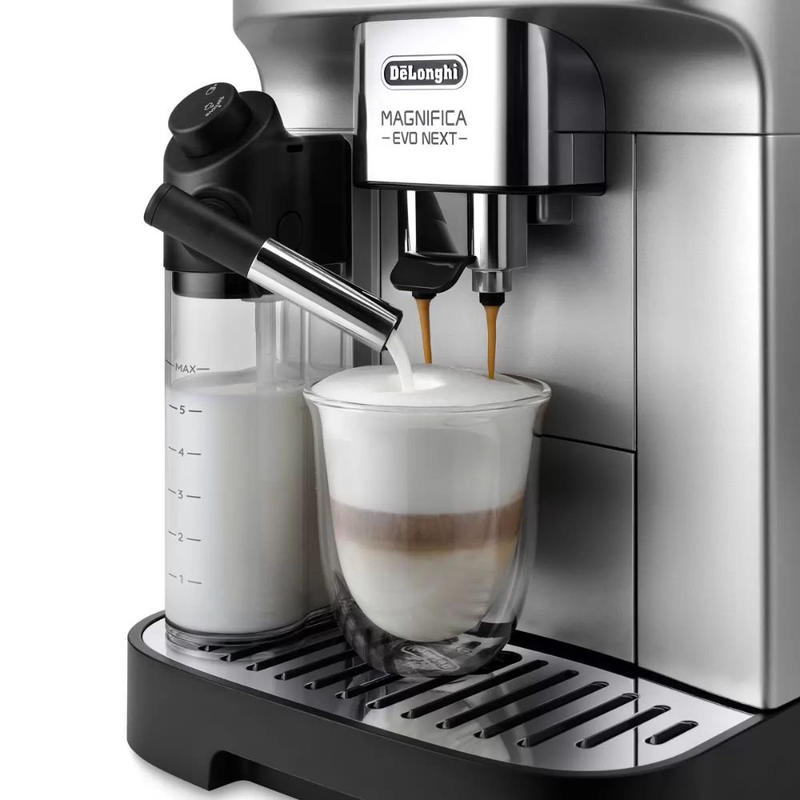 Product image: Delonghi magnifica evo next αυτόματη καφετιέρα espresso 15bar με lattecrema hot, μύλο 13 επιπέδων & αφρόγαλα με ένα άγγιγμα, ασημί ecam310.80.sb, , medium-null