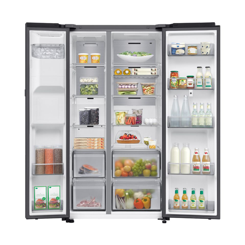 Samsung refrigerator side by side rs90f66befef, , medium-null