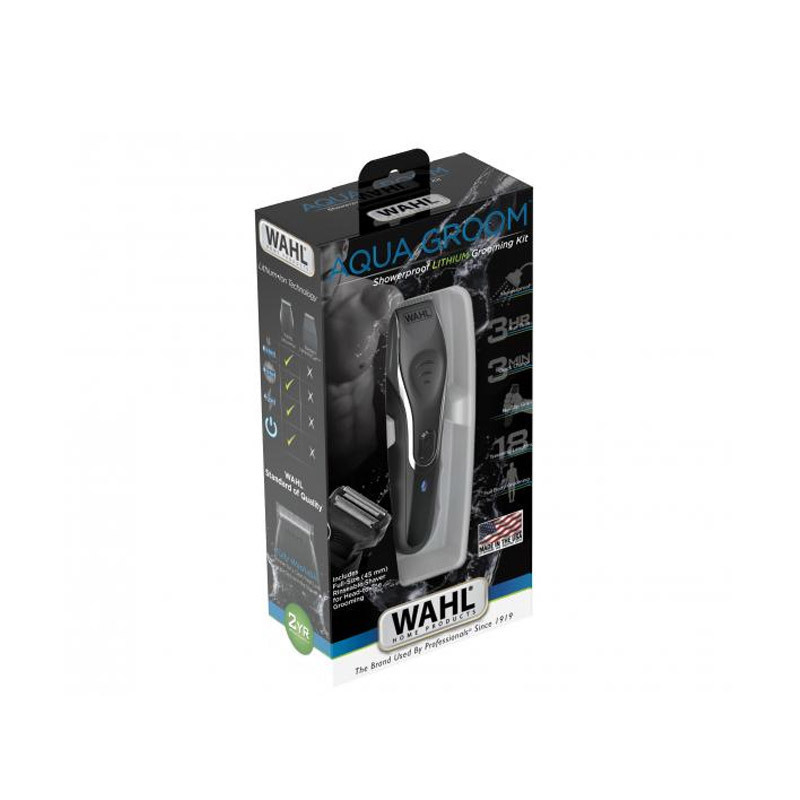 Wahl professional aqua groom 9899-016 σετ επαναφορτιζόμενης κουρευτικής μηχανής μαύρο, , medium-null