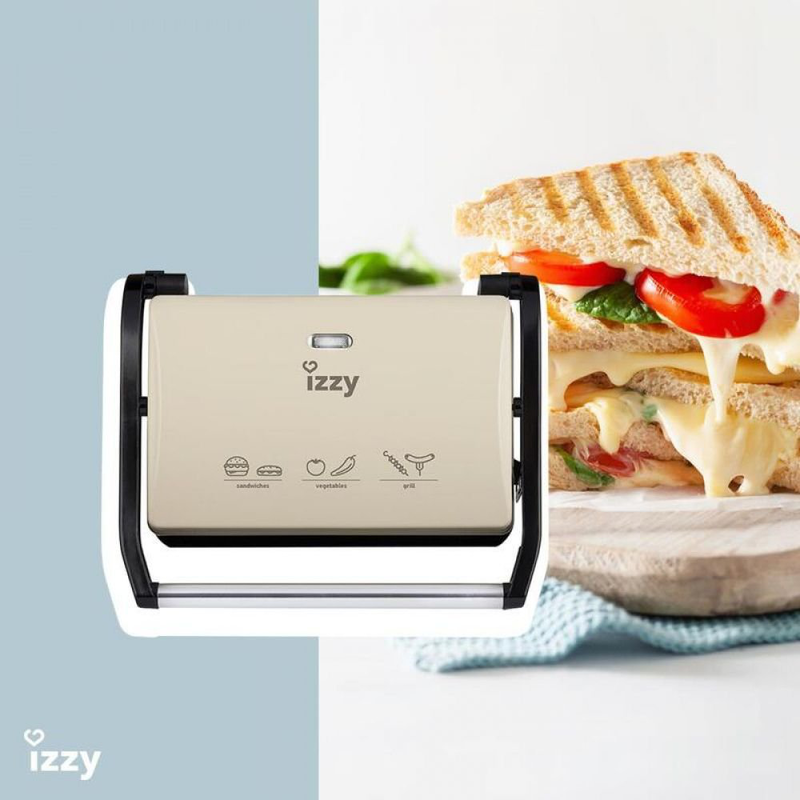 Product image: Izzy τοστιέρα γκριλιέρα 800w panini 123 creme, , medium-null