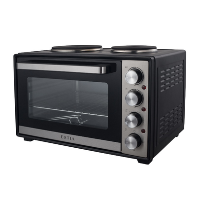 Estia mini oven with 2 hobs 38l - black, , medium