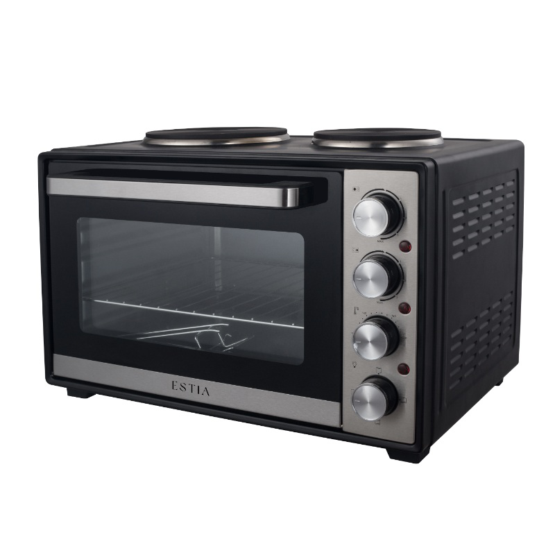 Product image: Estia mini oven with 2 hobs 38l - black, , medium-null