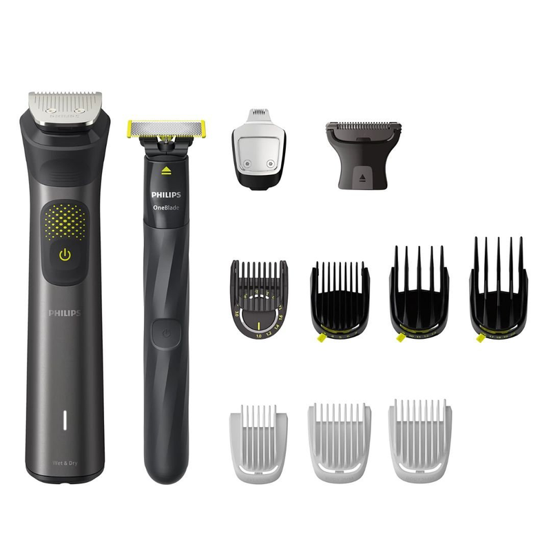 Product image: Philips series 9000 all-in-one επαναφορτιζόμενη κουρευτική μηχανή για πρόσωπο, μαλλιά & σώμα με 13 εργαλεία styling, 27 ρυθμίσης μήκους 0,2-20 mm, αυτοακονιζόμενες λεπίδες, τεχνολογία beardsense, αδιάβροχη & έως 120 λεπτά λειτουργίας mg9540/15, , medium-null