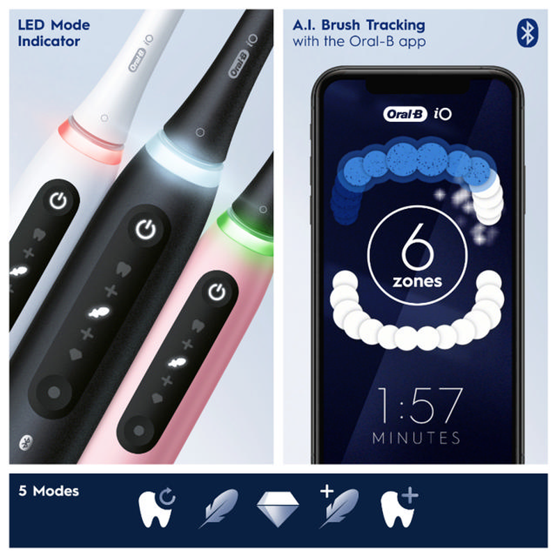 Oral-b io 5 rechargeable electric toothbrush - white, , medium-null