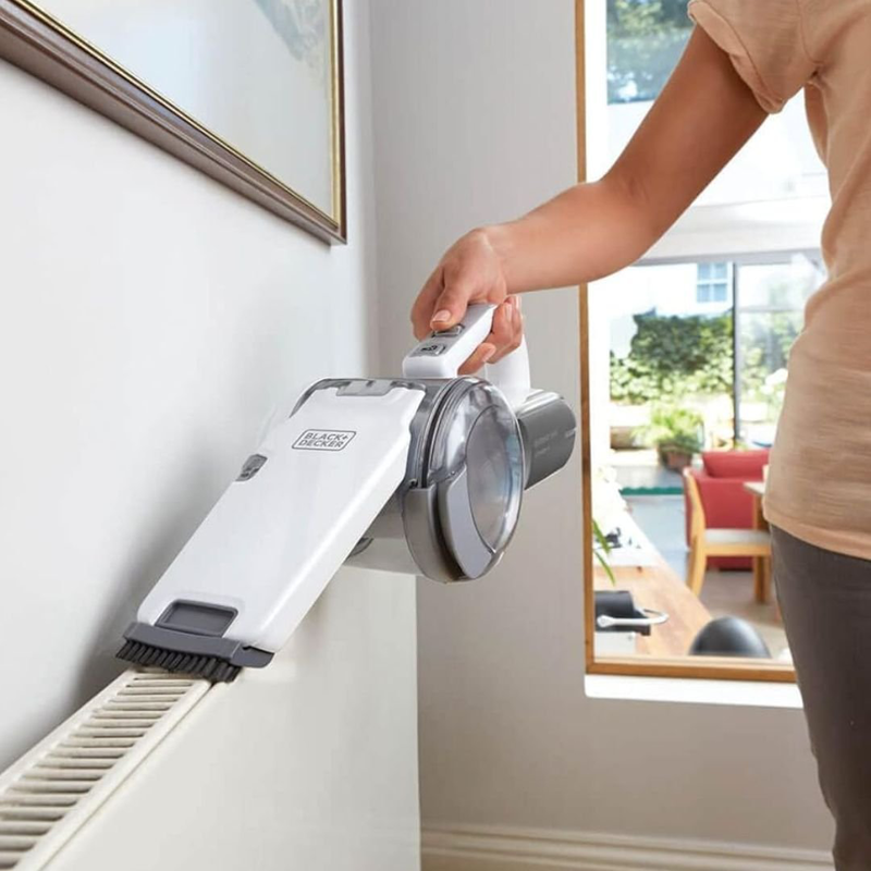 Product image: Black & decker dustbuster pivot επαναφορτιζόμενο σκουπάκι χειρός 18v με χωρητικότητα κάδου 440 ml, περιστρεφόμενο έως 200°, cyclonic action, τριπλό φιλτράρισμα, eco smart φόρτιση pv1820l-qw, , medium-null