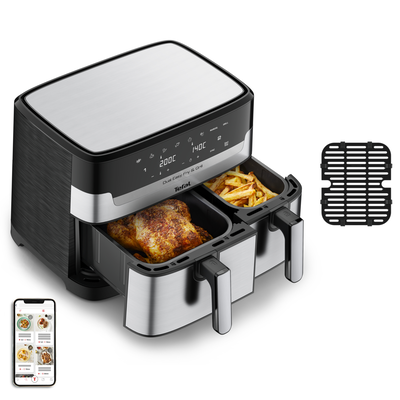 Tefal &phi;&rho;&iota;&tau;έ&zeta;&alpha; &alpha;έ&rho;&omicron;&sigmaf; dual technology 8.3l black easy fry & grill ey905d10, Inox, medium