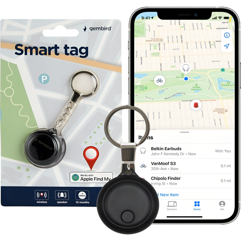 Gembird smart tag black ta-tag-01-bk, , medium image number null