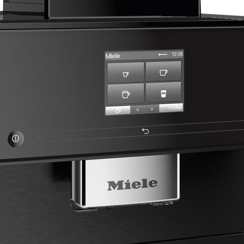 Miele cm 7750 coffeeselect αυτόματη καφετιέρα 1450w 15bar με 3 δοχεία καφέ, autodescale, λειτουργία double shot, cupsensor & πλούσια γκάμα ροφημάτων obsidian black, , medium-null