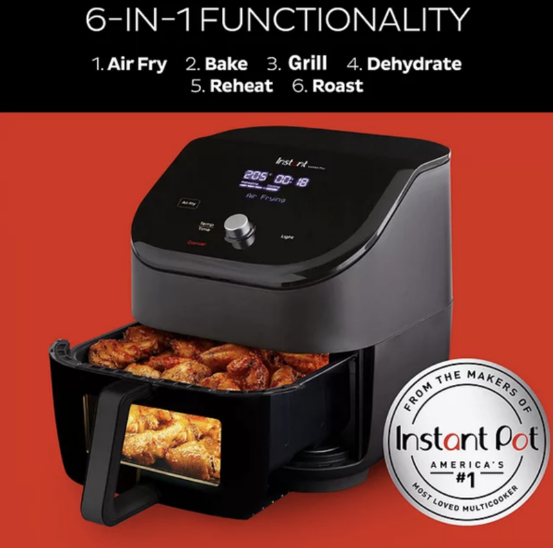 Instant vortex plus with clearcook - 5.7l digital Air fryer, black-null