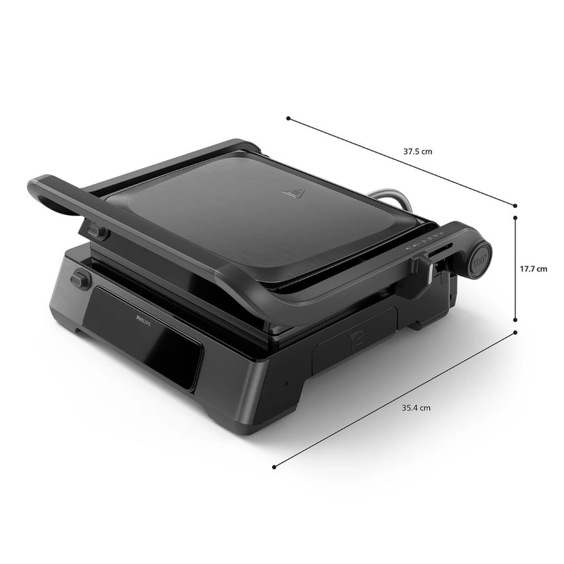 Product image: Philips τοστιέρα γκριλιέρα 2200w με ψηφιακό έλεγχο & αποσπώμενες πλάκες 180° hd6307/70, , medium-null