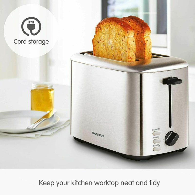 Morphy richards 220067 equip 2 slice toaster 800w brushed stainless steel-null