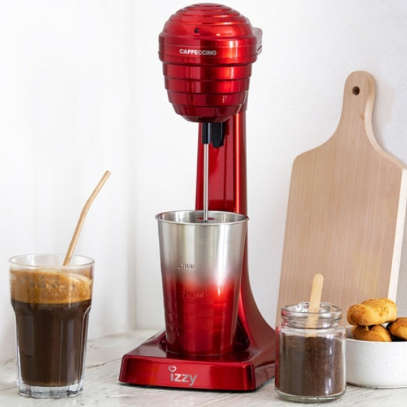 Product image: Izzy συσκευή φραπέ φραπεδιέρα caffeccino με 2 ταχύτητες 500ml κόκκινο, , medium-null