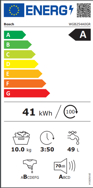 Bosch wgb254a0gr washing machine 10kg 1400 rpm series 8-null