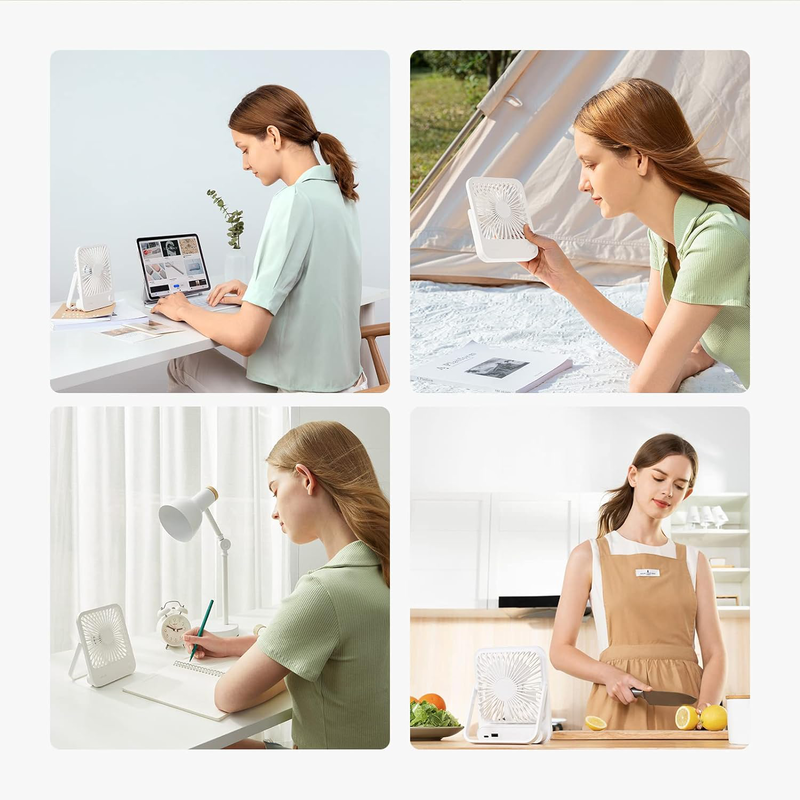 Jisulife desktop fan powerbank out fa26 white •cordless and rechargeable, , medium-null