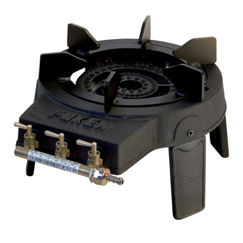 Product image: Επαγγελματική eστία aερίου βαρέου τύπου foker 03200 wok & δωρο ρυθμιστής αερίου igt jumbo 30mbar και σωλήνας αερίου 1m, , medium-null