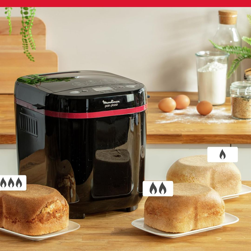 Moulinex pain plaisir αρτοπαρασκευαστής 720w με 17 προγράμματα, αντικολλητικό κάδο, 3 επιλογές βάρους ψωμιού, χρονοκαθυστέρηση, διατήρηση θερμοκρασίας & αυτόματο ψήσιμο θερμού αέρα ow220830, , medium-null